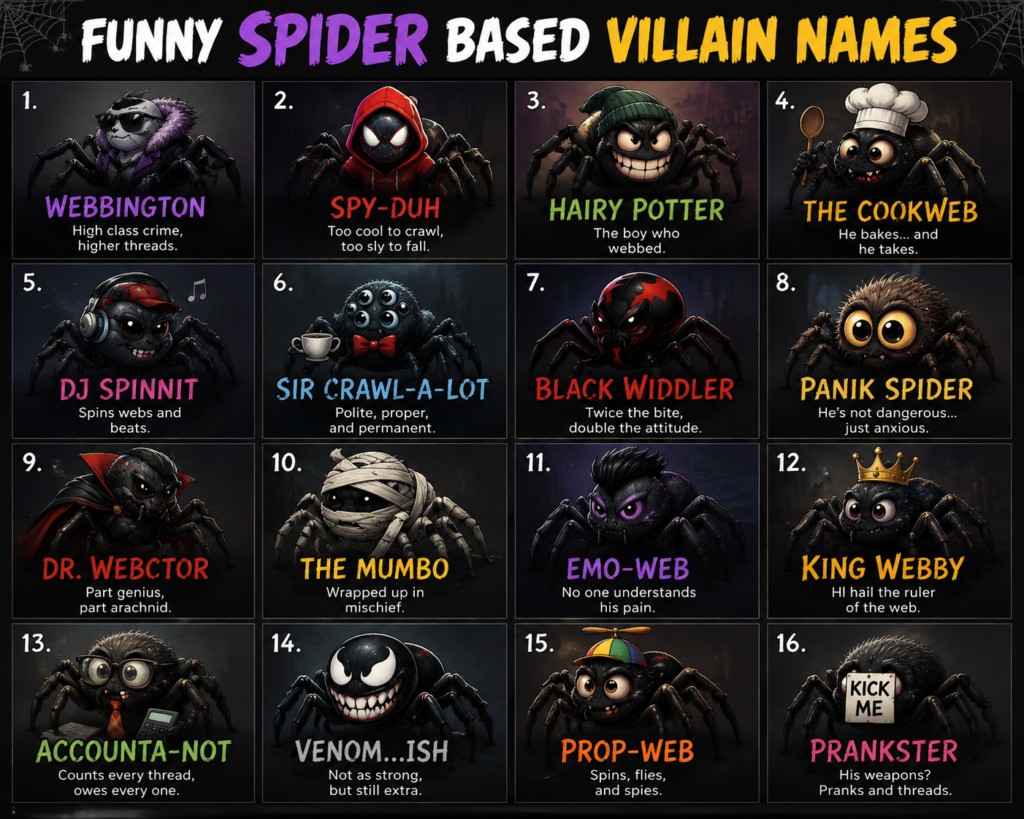 Funny Spider Based Villian Names: Creative Ideas, Features, Benefits, and Real-World Uses funny spider based villian names